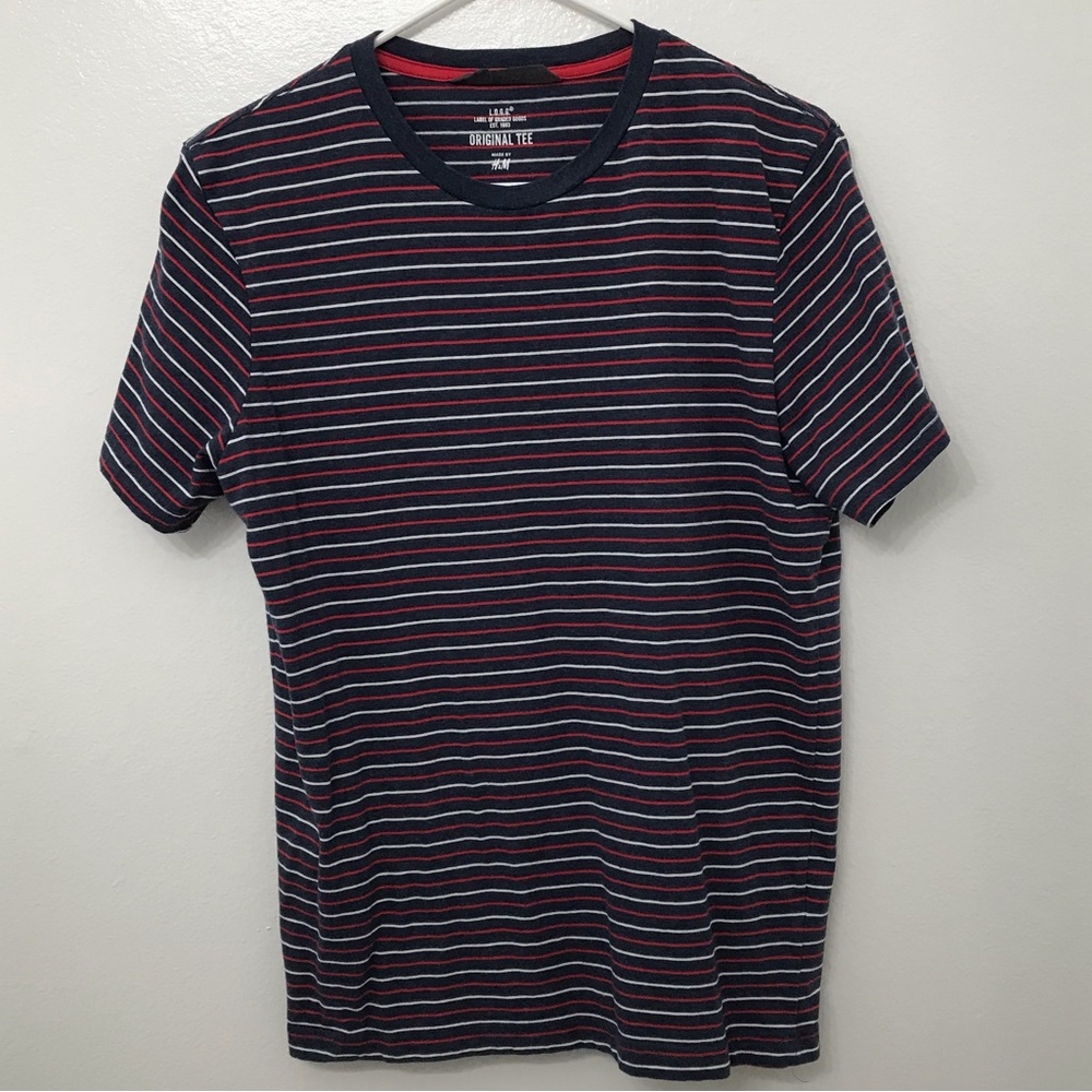 H&M L.O.G.G. Mens Medium short sleeve striped shirt
